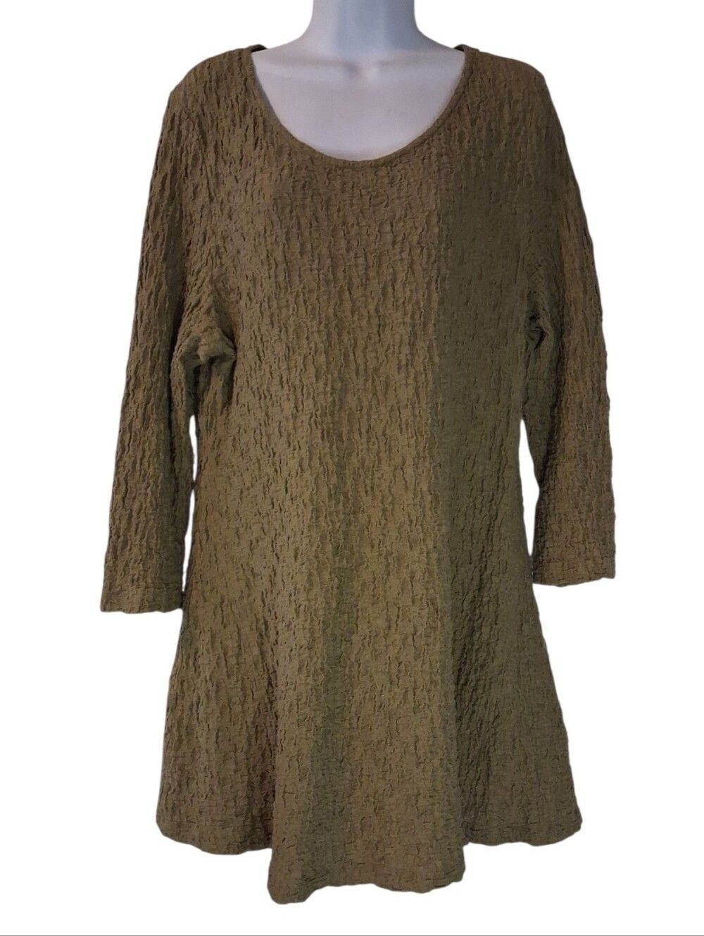 Habitat Olive Green Crinkled Scoop Neck Tunic Size XL